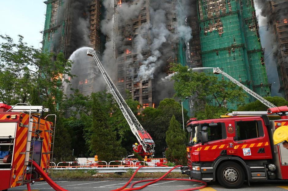 požar v stolpnicah v predeli Tai Po v Hongkongu | Avtor: Profimedia