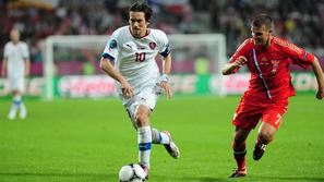 Rosicky Denisov Rusija Češka Euro 2012 Vroclav