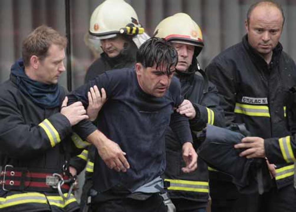 Gasilcu so na kraju dogodka nudili prvo pomoč.