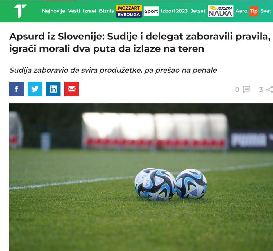 Tuji mediji o slovenskem nogometu | Avtor: Telegraf.rs
