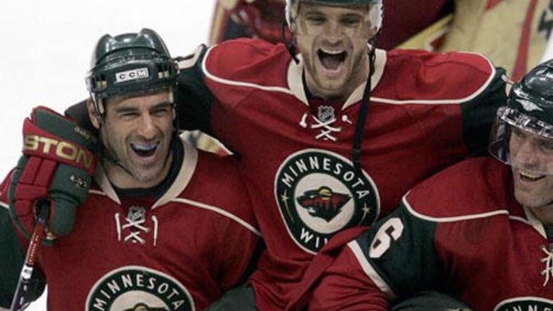 Marian Gaborik se je takole veselil izjemnega strelskega večera.