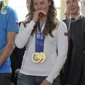 Tina Maze sprejem olimpijcev predsedniška palača Borut Pahor Alenka Bratušek