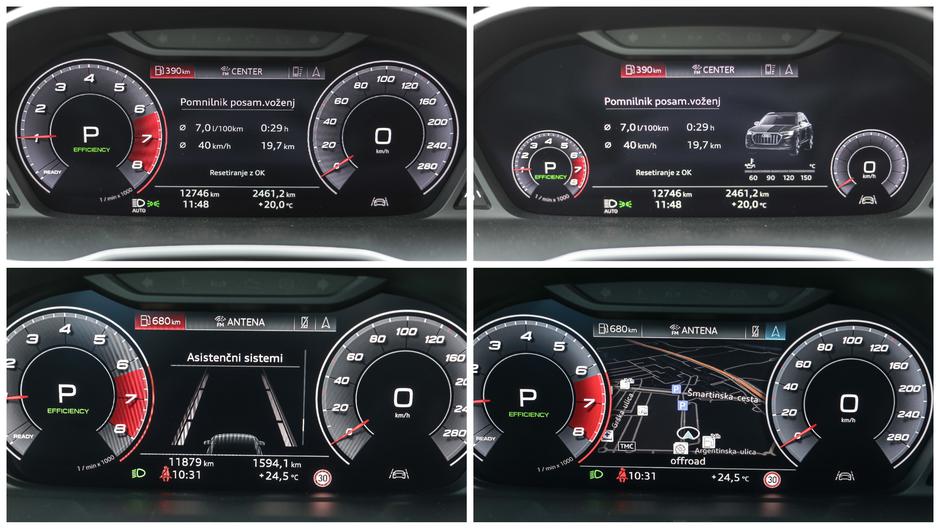 Audi Q3 informacijski zaslon števci infotainment | Avtor: Saša Despot