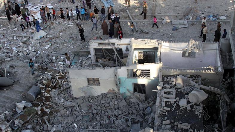 Porušena hiša v Gazi
