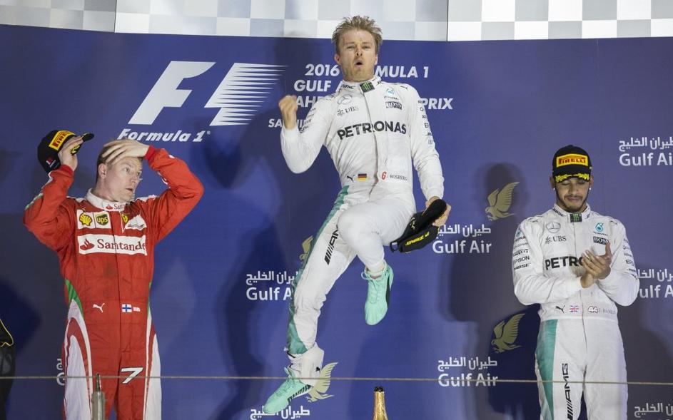Raikkonen Rosberg Hamilton VN Bahrajna