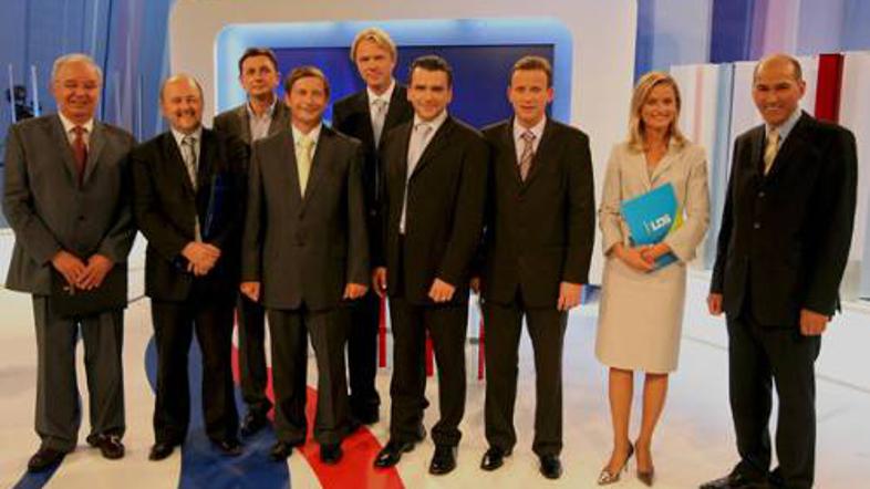 Predsedniki parlamentarnih strank na prvem soočenju na Pop TV