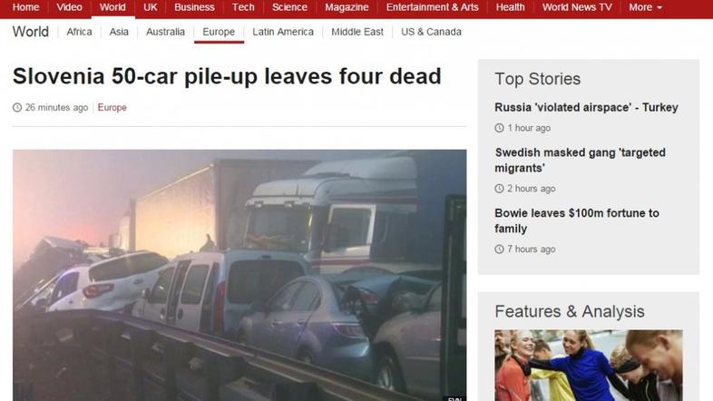 Tuji mediji o prometni nesreči