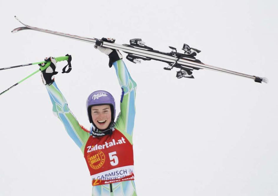 Garmisch veleslalom Tina Maze veselje zmaga