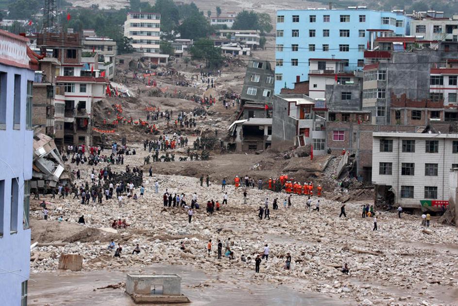 Tibet, Kitajska, poplave, zemeljski plaz, uničenje