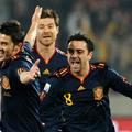 David Villa Xavi Hernandez Xabi Alonso gol zadetek veselje slavje proslavljanje