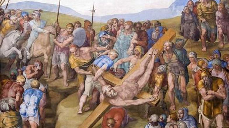 Pravkar restavrirano Križanje svetega Petra bo še naprej imelo krpo, ki je Miche