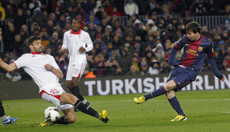 La liga barcelona sevilla messi botia