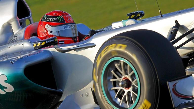 Schumacher je prejšnji teden v Barceloni odpeljal najhitrejši krog tedna. (Foto:
