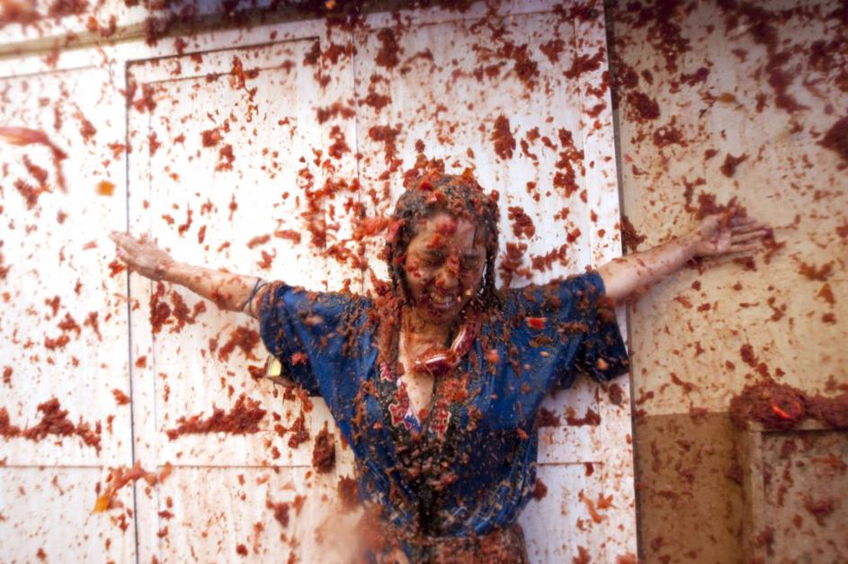 Festival Tomatina v Španiji.