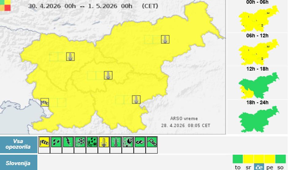 opozorilo pozeba | Avtor: ARSO