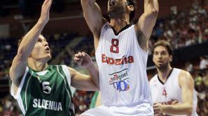 Jaka Lakovič Jose Manuel Calderon Slovenska košarkarska reprezentanca