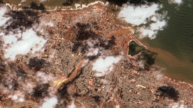 Libija Derna poplave satelit