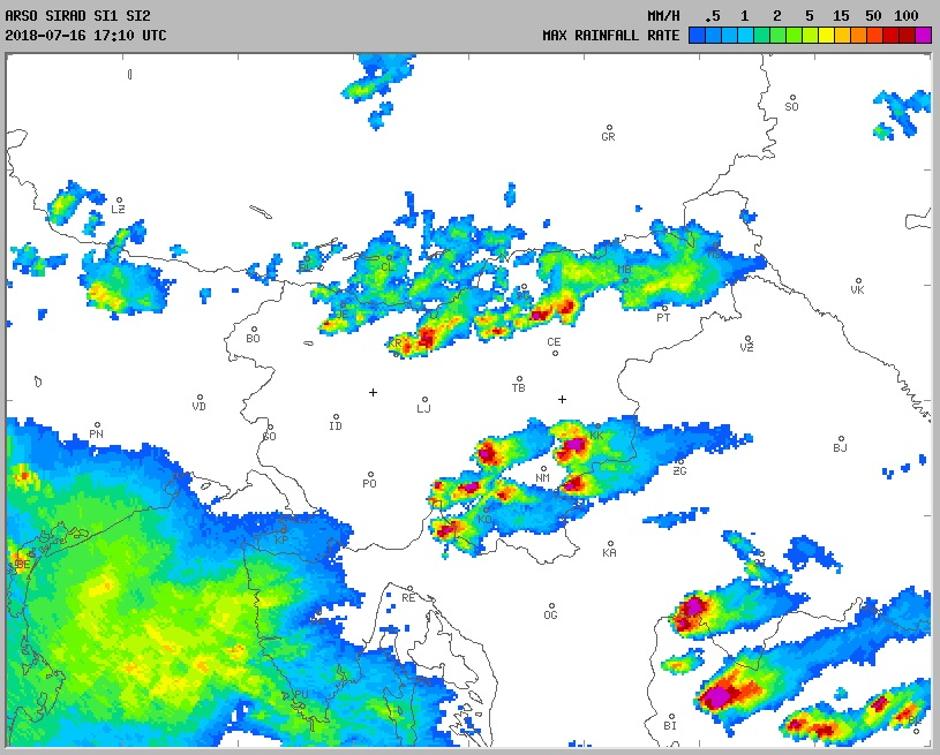 radarska slika padavin | Avtor: Arso