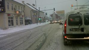 Snežne razmere v Mariboru.