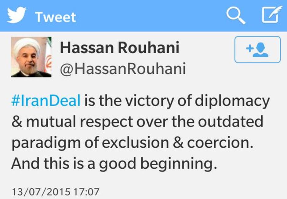 Twitter Hasana Ruhanija  | Avtor: Twitter račun Hasana Ruhanija 