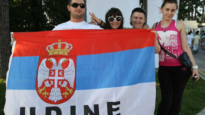 Navijači Crvene zvezde so prišli tudi iz Italije.