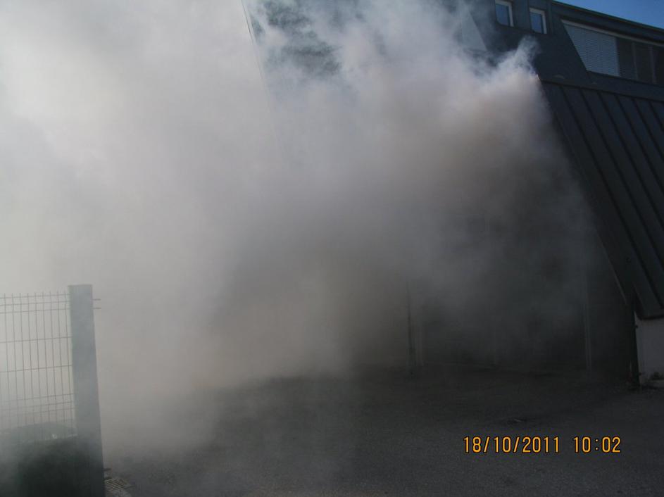 Požarna vaja v OŠ Koroški jeklarji.