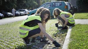 Takole dijaki in študentje, med drugim, čistijo okolico Velenja. (Foto: Gregor K