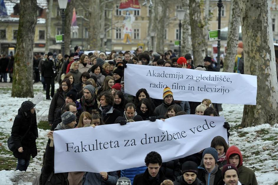 Protesti študenti Ljubljana 