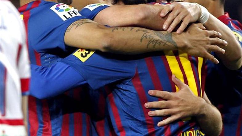 Messi Alves Xavi Barcelona Granada Liga BBVA Španija španska liga prvenstvo