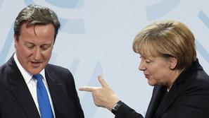 David Cameron in Angela Merkel