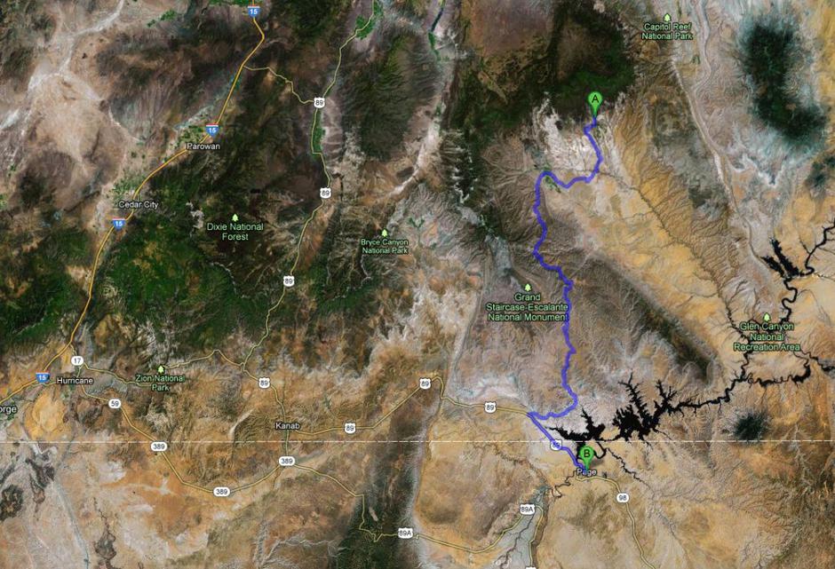 Pešpot med Boulderjem in mestom Page. | Avtor: Google Maps