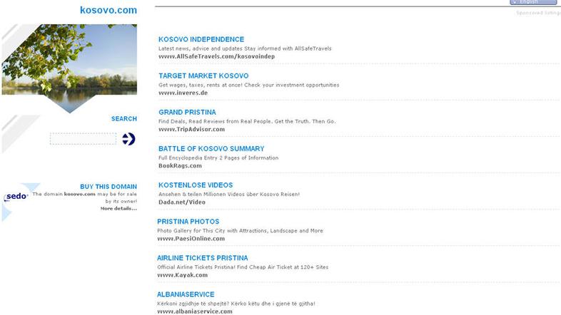 Zadnja ponudba za kosovo.com znaša 150.000 dolarjev, njen lastnik pa jo ceni na 