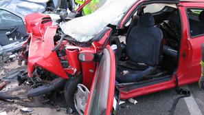V prometni nesreči sta 12. februarja umrla oba voznika. (Foto: PU Kranj)
