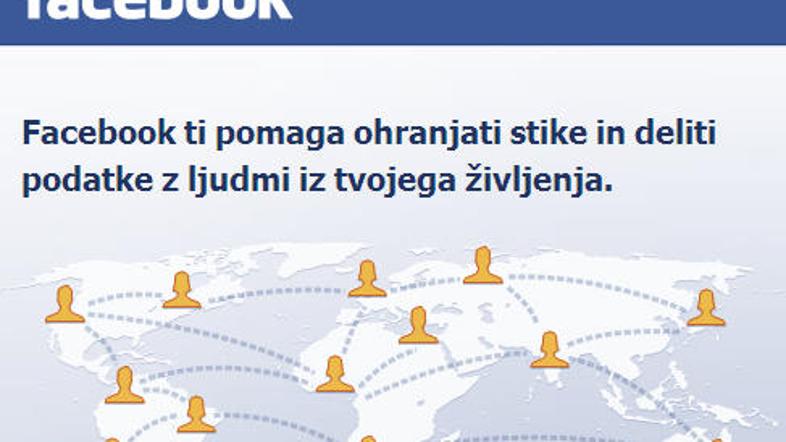 "Facebook ti pomaga ohranjati stike," piše na vstopni strani – nekaterim pa tudi