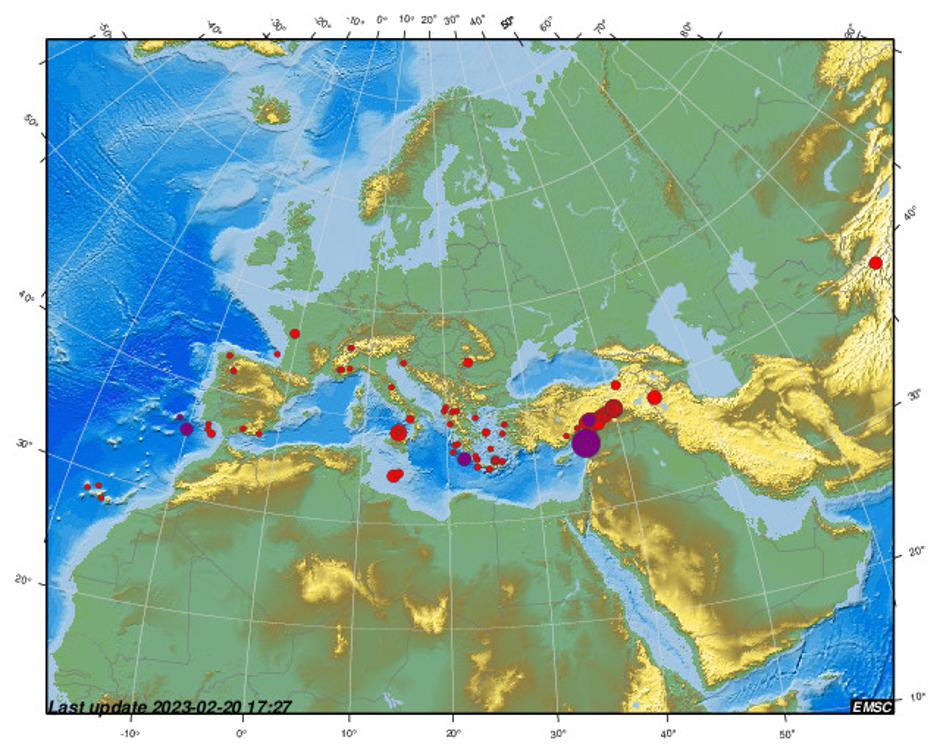 Potresi zadnjih 24 ur | Avtor: EMSC