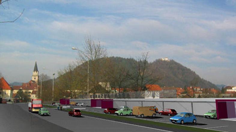 Garažna hiša na Hujah bo v neposredni bližini mostu čez Kokro ponujala 400 parki