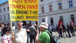 protest delavci Maribor
