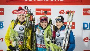  Anastasiya Kuzmina, Gabriela Soukalova, Marie-Laure Brunet.