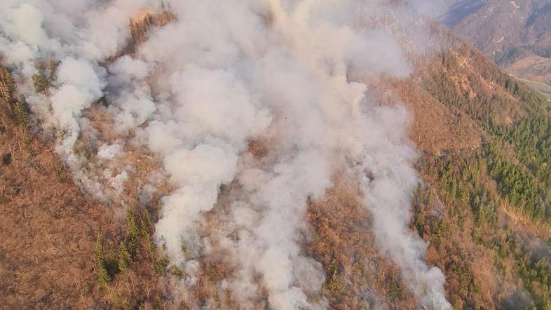 požar, gozd, travniki, Potoče, Potoška gora, občina Preddvor