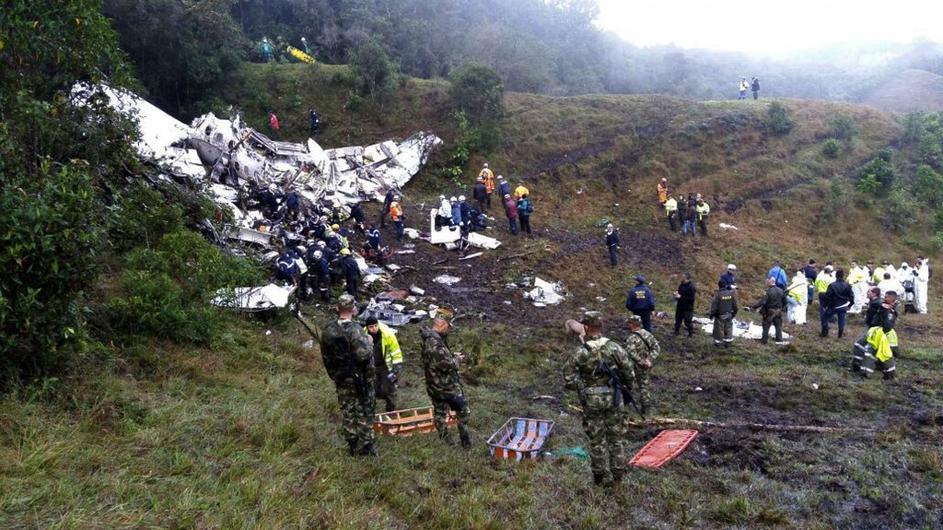 Chapecoense, letalska nesreča, razbitine