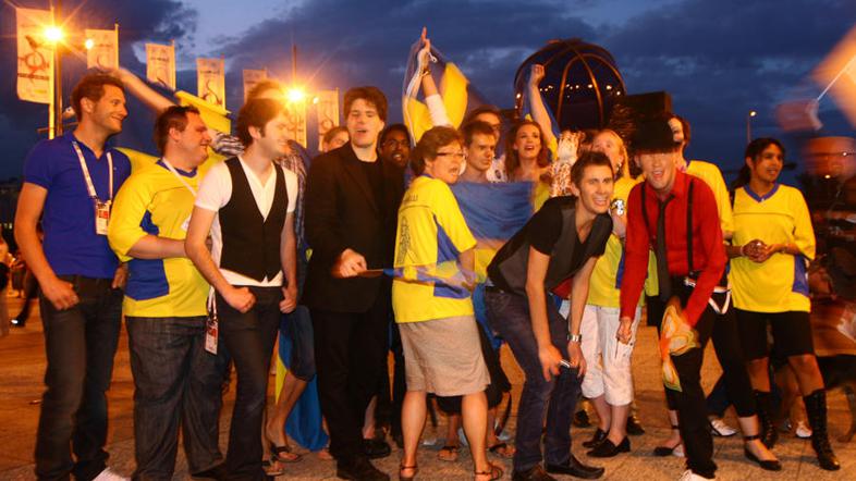 Švedski navijači so bili na tokratnem polfinalu v največjem številu.