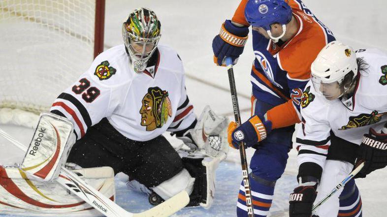 Vratar Chicaga Huet je ustavil vseh dvajset strelov Rdečih kril. (Foto: Reuters)