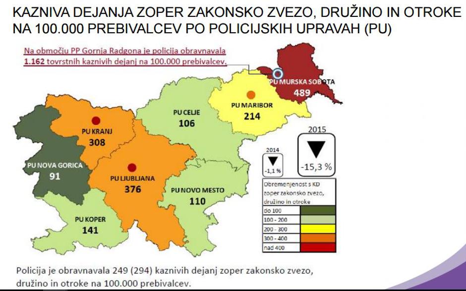 Nasilje v družini po policijskih upravah | Avtor: Pond