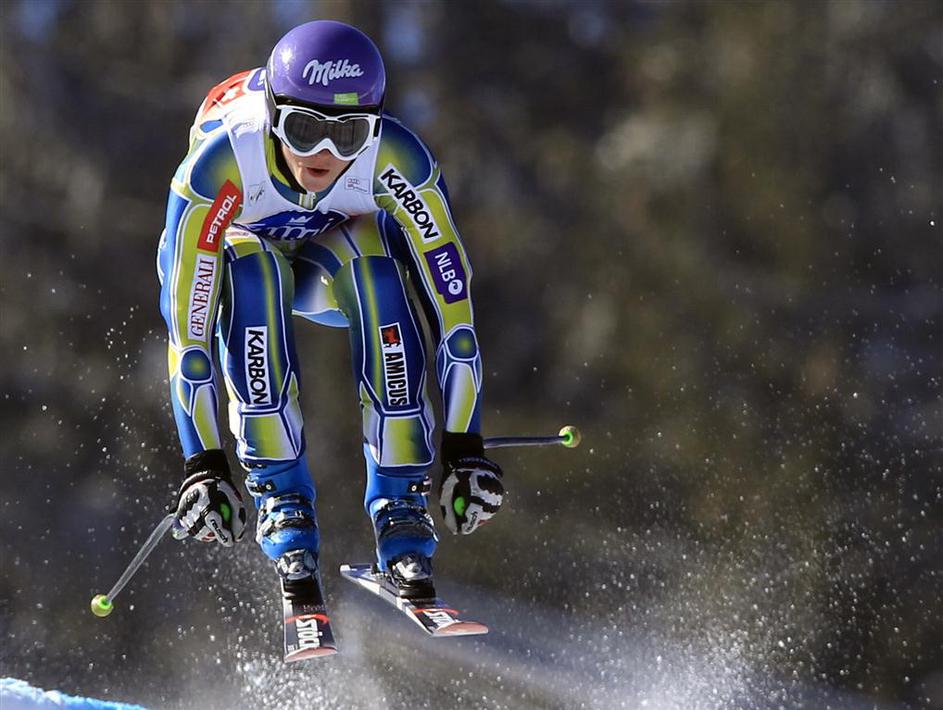 Tina Maze je kljub sedmemu mestu ohranila lepo prednost pred Görglovo. (Foto: Re