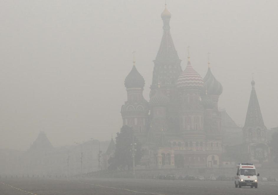 Moskva, smog, vročina, poletje 2010, ulice, požari