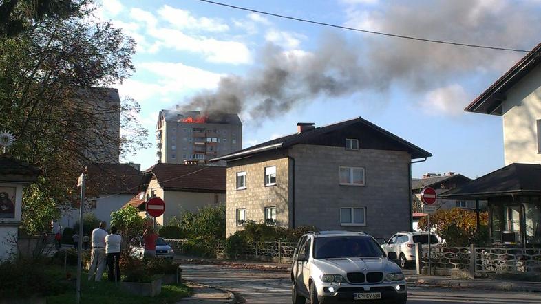 požar stolpnica Domžale