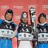 Najboljša trojica na slalomu v Schladmingu (od leve proti desni Myhrer, Grange i