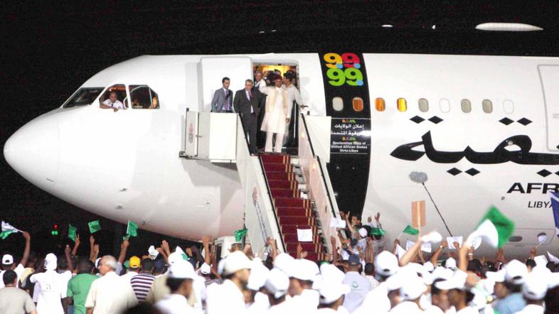 Megrahi po prihodu v Libijo 2009