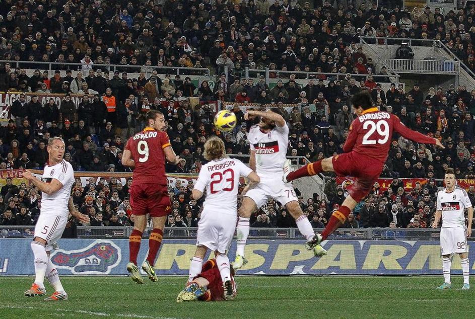 Burdisso Osvaldo Yepes Mexes Ambrosini gol strel AS Roma AC Milan Serie A Italij
