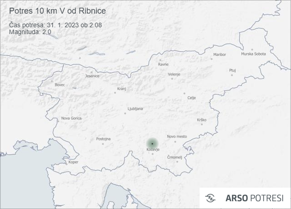 potres v okolici Ribnice | Avtor: Arso